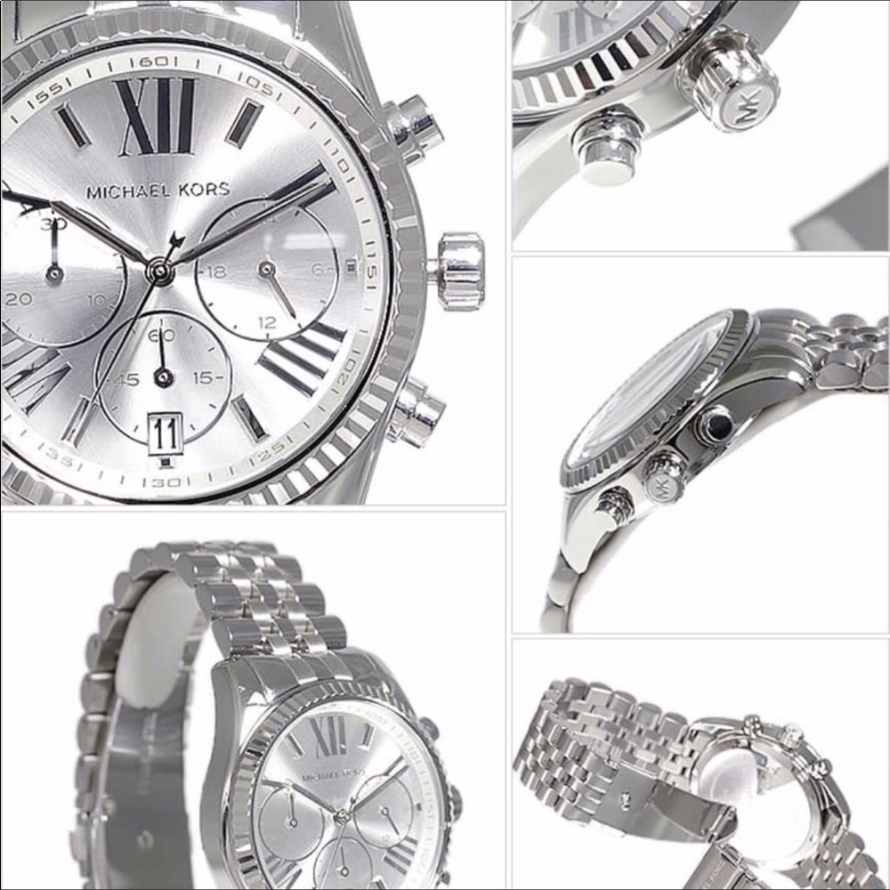 Michael Kors Lexington Silver Watch - Picture 4 of 6